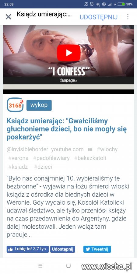 Wypowiedź umierającego księdza