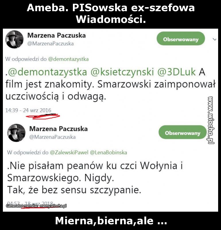 Ameba. PISowska ex-szefowa Wiadomości.