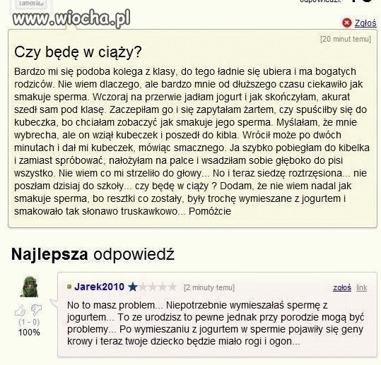 Sperma z jogurtem