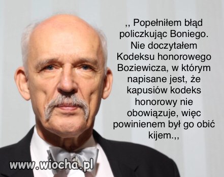 Korwin przyznał się, że policzkując Boniego