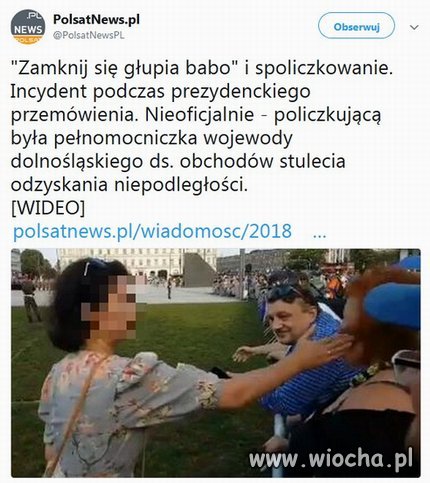 Liść dla demonstrantki od... pełnomocnika wojewody