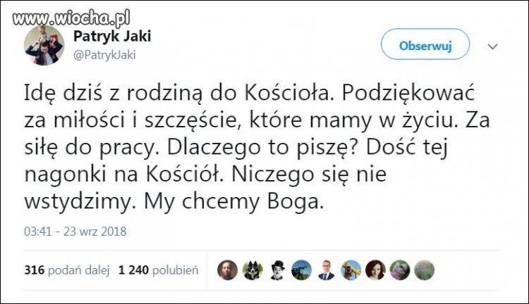 Podziękowanie za krzywdę i upokorzenie