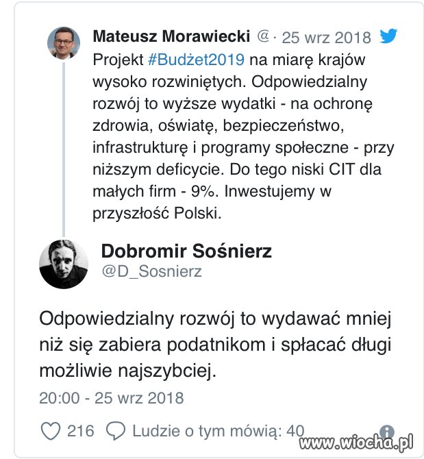 Odpowiedzialny rozwój to wydawać więcej...