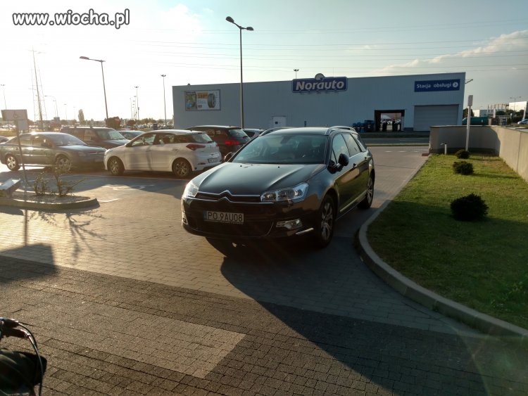 Burak blokuje miejsce dla inwalidów parkując