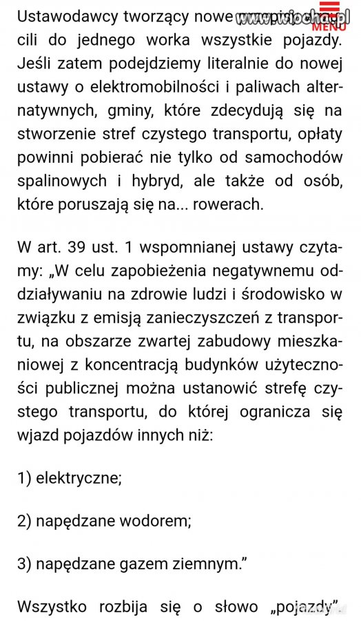 Rowerem do centrum miasta - będzie opłata