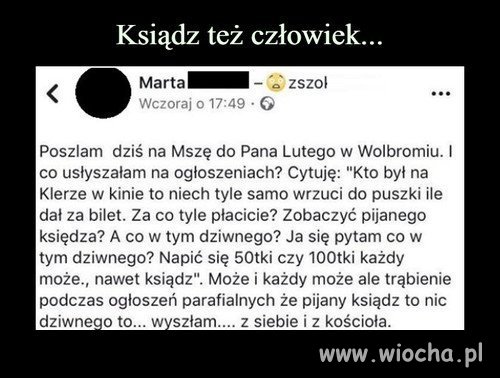 Ksiądz powinien być autorytetem moralnym