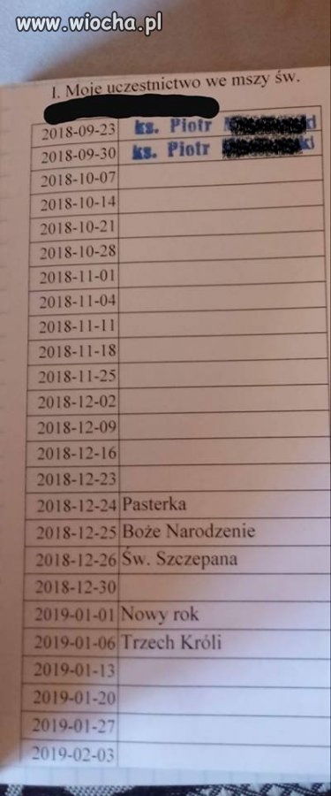Fragment planu przygotowania do 1 komunii świętej