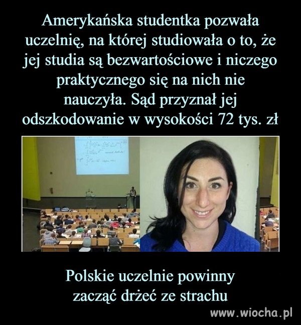 Zapłaciła za zdobycie wiedzy i jej nie dostała.