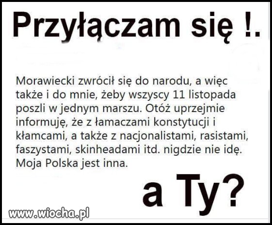 Nie idę bo nie będzie na marszu Prezydenta