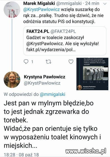 Pawłowicz nie odpuszcza