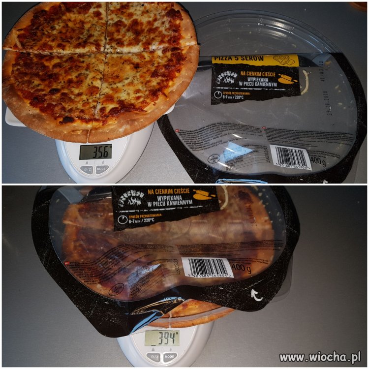 Pizza z Lidla, netto 400 gram miało być.