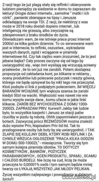 Przesłanie dla internetowych karierowiczów