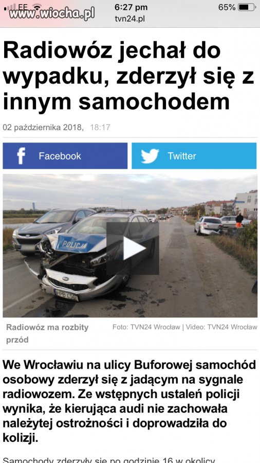 Kierowca radiowozu nie dostosowal