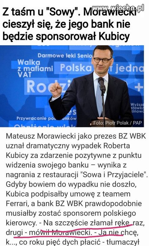 Jedyny, który cieszył się z wypadków Kubicy