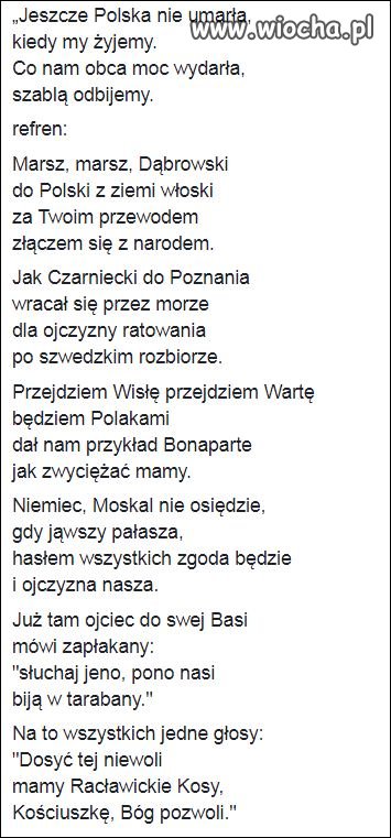 "Mazurek Dąbrowskiego "oryginał