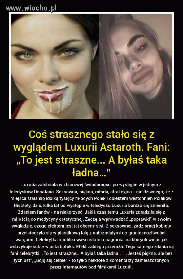 Teraz ma usta jak dupa pawiana