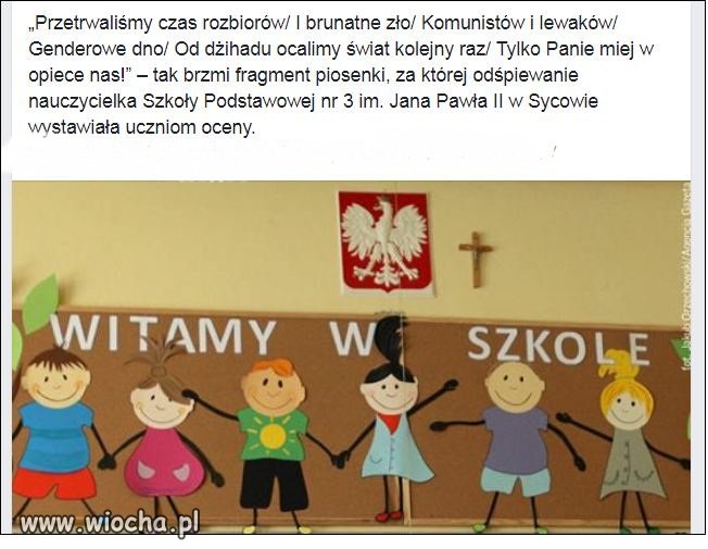 Przyjaciółka Kempy kazała uczniom śpiewać piosenkę o „komunistach, lewakach i genderowym dnie”