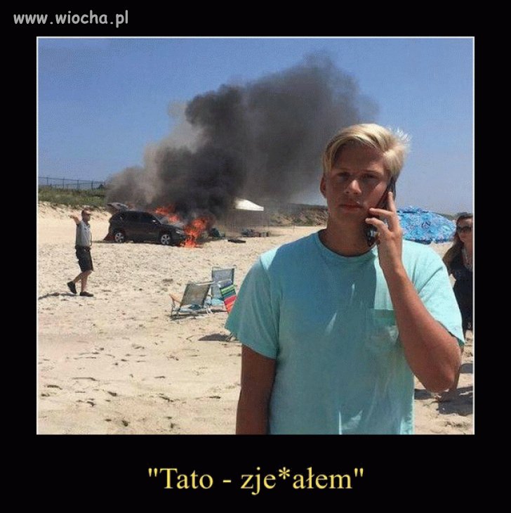 A na plaży słońce smaży