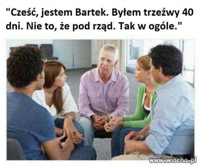 Na spotkaniu Anonimowych Alkoholików