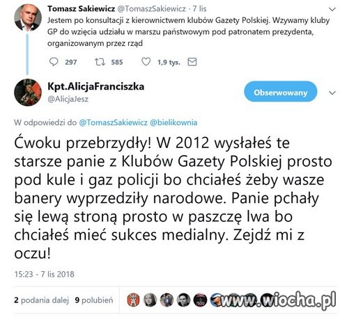 Redaktor Obszerny dostał między oczy!