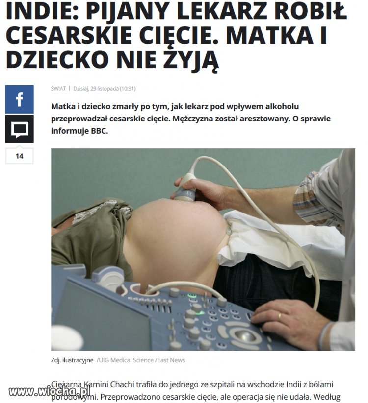 Pijany lekarz robił cesarskie cięcie...