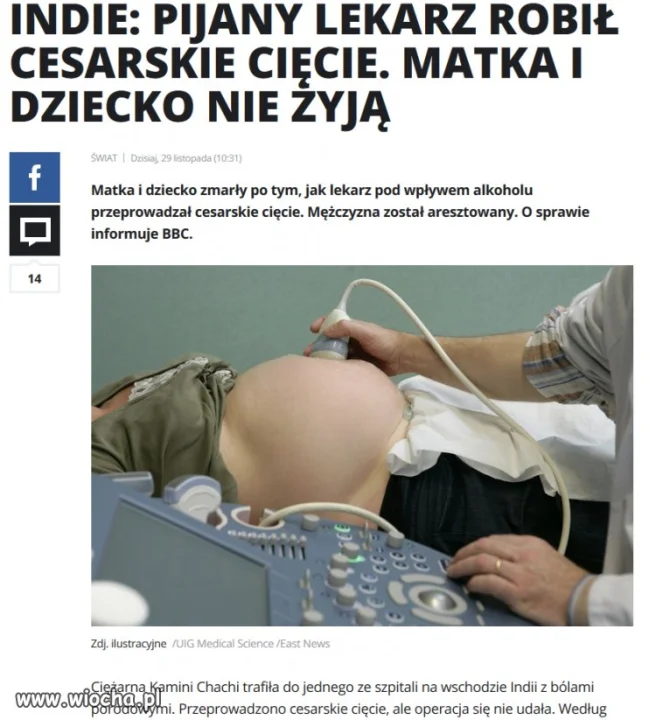 Pijany lekarz robił cesarskie cięcie...