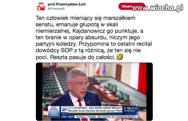 Ciepły człowiek właśnie powiedział, że 12 listopada można 