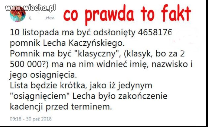 Pomnik za wspaniale wynegocjowany