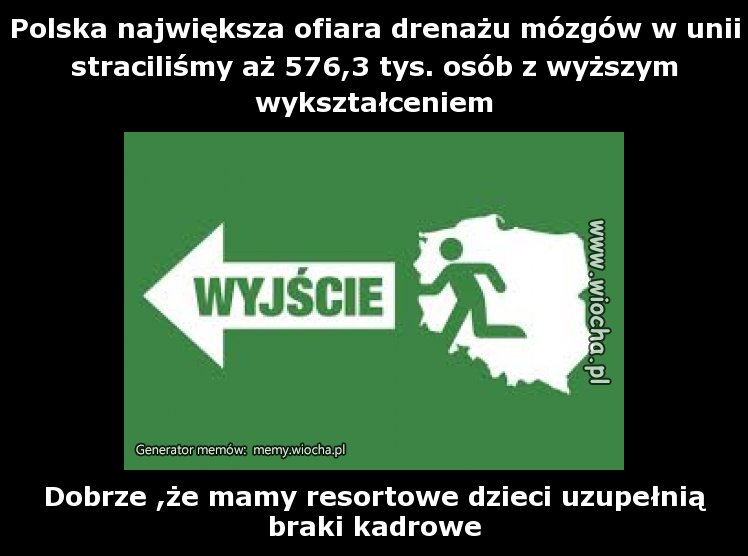 Polska największa ofiara drenażu mózgów w unii