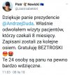 Podziękował