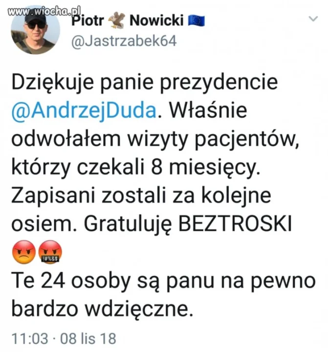 Podziękował