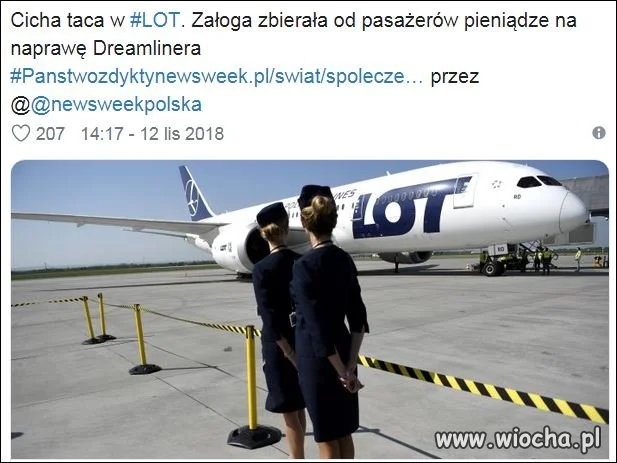 Zrzutka pasażerów LOT-u na powrót do kraju