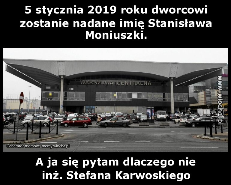 5 stycznia 2019 roku dworcowi zostanie nadane imię