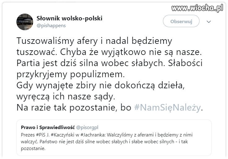 Tłumaczenie z wystąpienia prezesa