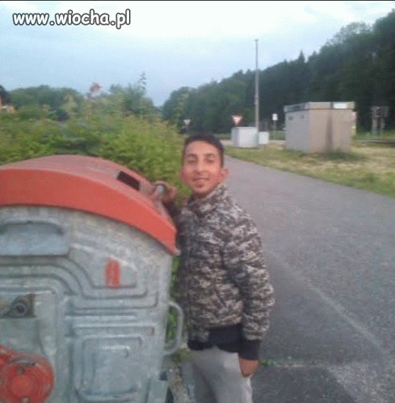 Cygan przy ulubionym miejscu