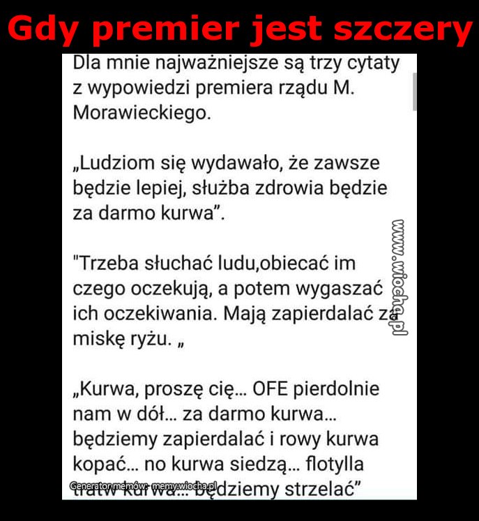 Gdy premier jest szczery