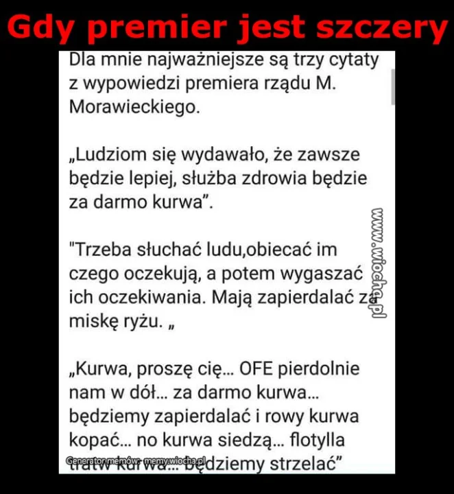 Gdy premier jest szczery