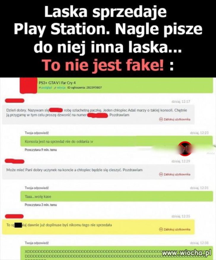 Bo nie chciała oddać za darmo PlayStation