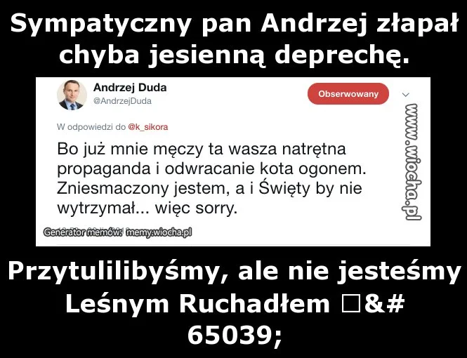 Sympatyczny pan Andrzej złapał chyba jesienną