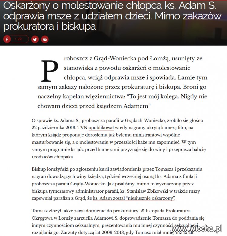 Pedofil odprawia msze z udziałem dzieci