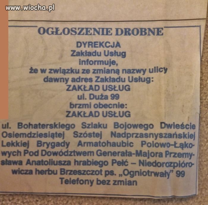 Czas na zmianę nazw ulic