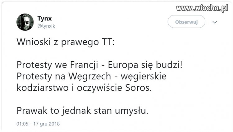 Prawak tylko to ma w głowie