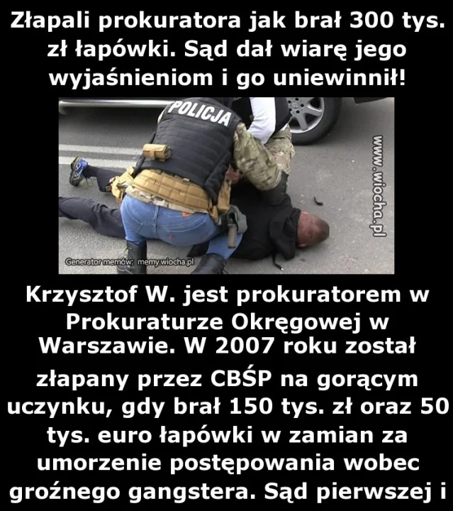 Złapali prokuratora jak brał 300 tys. zł łapówki.