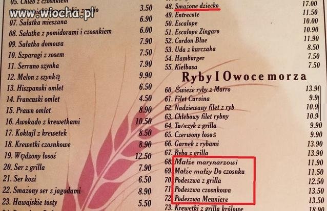 Ciekawe jakie mają do tego dziecka sosy..