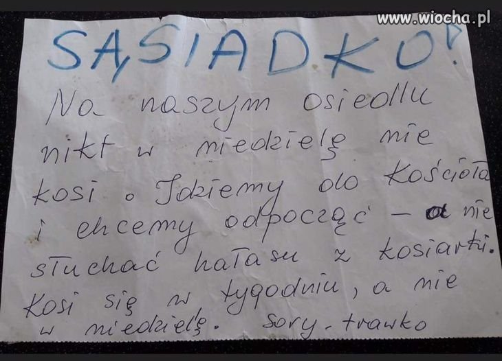 "sory trawko"