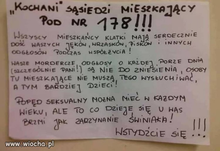 "Kochani" sąsiedzi...