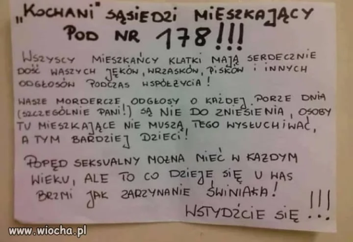 "Kochani" sąsiedzi...