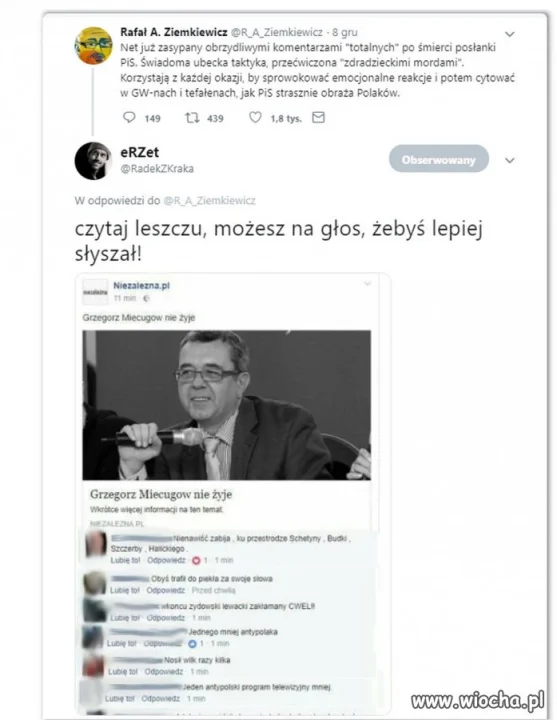 Nie jestem zwolennikiem obrażania nikogo po śmierci