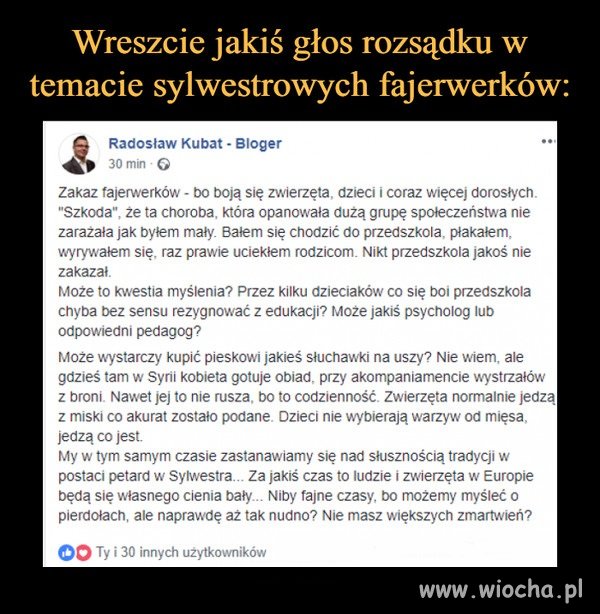 W temacie sylwestrowych fajerwerków 