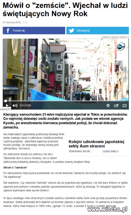 Nie mogliśmy wejść w Nowy Rok bez zamachu w